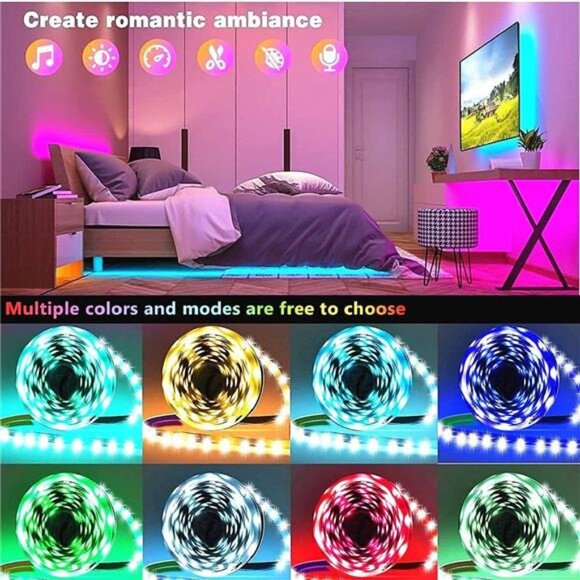 Led Lights for Bedroom 100ft (2 Rolls of 50ft) Music Sync Color Changing Strip - Picture 5 of 8